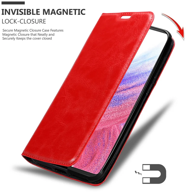 Cadorabo Hülle kompatibel mit Samsung Galaxy A53 5G Schutzhülle mit Magnetverschluss, Standfunktion und Kartenfach