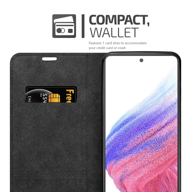Cadorabo Hülle kompatibel mit Samsung Galaxy A53 5G Schutzhülle mit Magnetverschluss, Standfunktion und Kartenfach