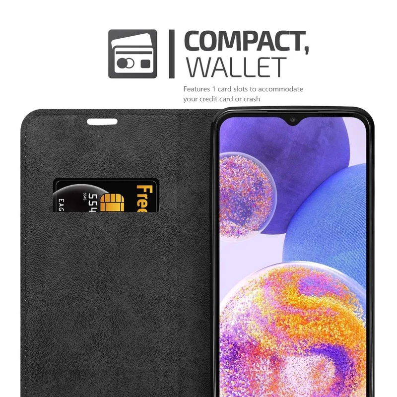 Cadorabo Hülle kompatibel mit Samsung Galaxy A23 4G Schutzhülle mit Magnetverschluss, Standfunktion und Kartenfach