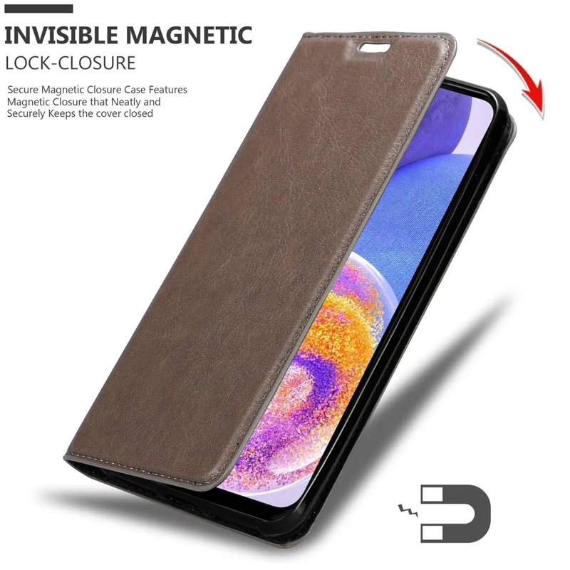 Cadorabo Hülle kompatibel mit Samsung Galaxy A23 4G Schutzhülle mit Magnetverschluss, Standfunktion und Kartenfach