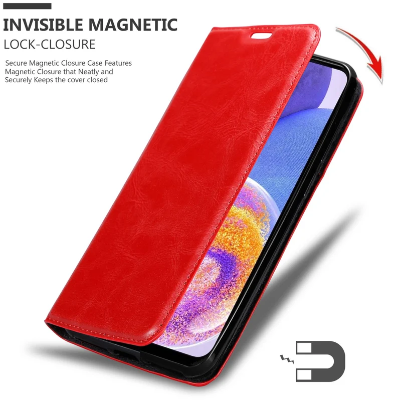 Cadorabo Hülle kompatibel mit Samsung Galaxy A23 4G Schutzhülle mit Magnetverschluss, Standfunktion und Kartenfach