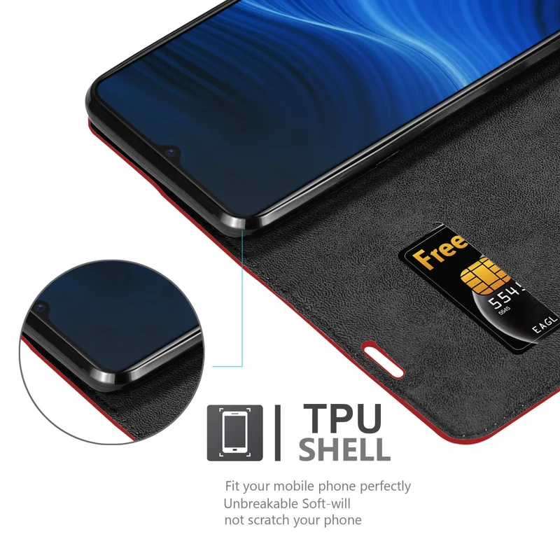 Cadorabo Hülle kompatibel mit Realme X2 PRO / Oppo Reno Ace Schutzhülle mit Magnetverschluss, Standfunktion und Kartenfach