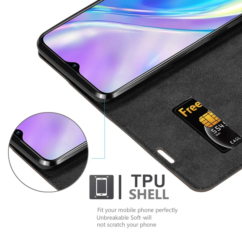 Cadorabo Hülle kompatibel mit Realme X2 / XT / Oppo K5 Schutzhülle mit Magnetverschluss, Standfunktion und Kartenfach