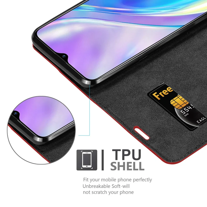 Cadorabo Hülle kompatibel mit Realme X2 / XT / Oppo K5 Schutzhülle mit Magnetverschluss, Standfunktion und Kartenfach