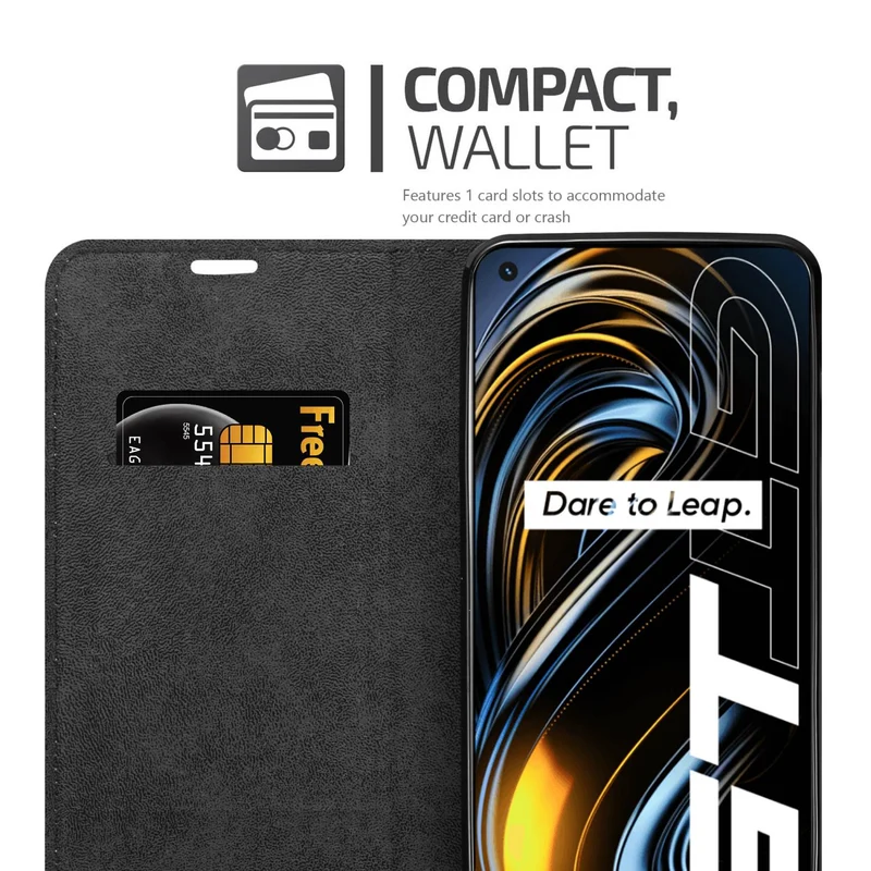 Cadorabo Hülle kompatibel mit Realme GT / GT Neo 2T / Q3 PRO Schutzhülle mit Magnetverschluss, Standfunktion und Kartenfach