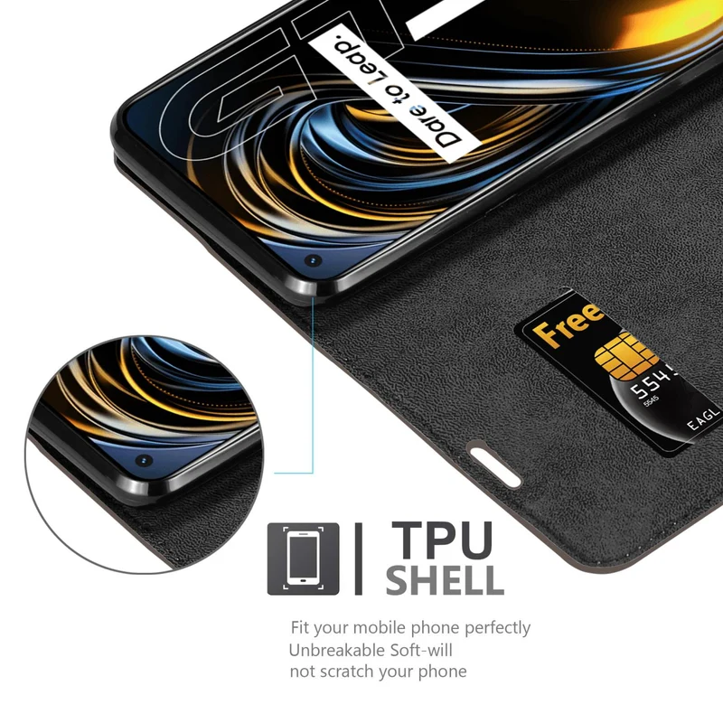 Cadorabo Hülle kompatibel mit Realme GT / GT Neo 2T / Q3 PRO Schutzhülle mit Magnetverschluss, Standfunktion und Kartenfach