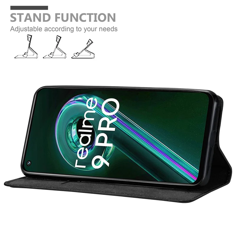 Cadorabo Hülle kompatibel mit Realme 9 5G / 9 PRO / V25 / Q5 / OnePlus Nord CE 2 LITE 5G Schutzhülle mit Magnetverschluss, Standfunktion und Kartenfach