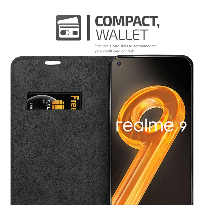 Cadorabo Hülle kompatibel mit Realme 9 4G / 9 PRO+ Schutzhülle mit Magnetverschluss, Standfunktion und Kartenfach