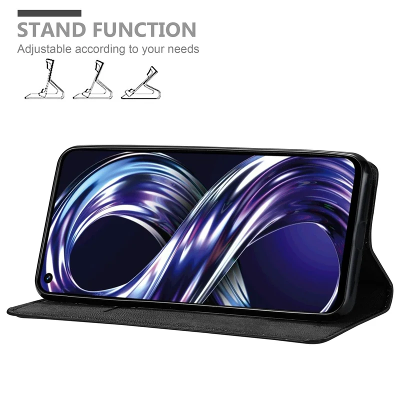 Cadorabo Hülle kompatibel mit Realme 8i / Narzo 50 4G Schutzhülle mit Magnetverschluss, Standfunktion und Kartenfach