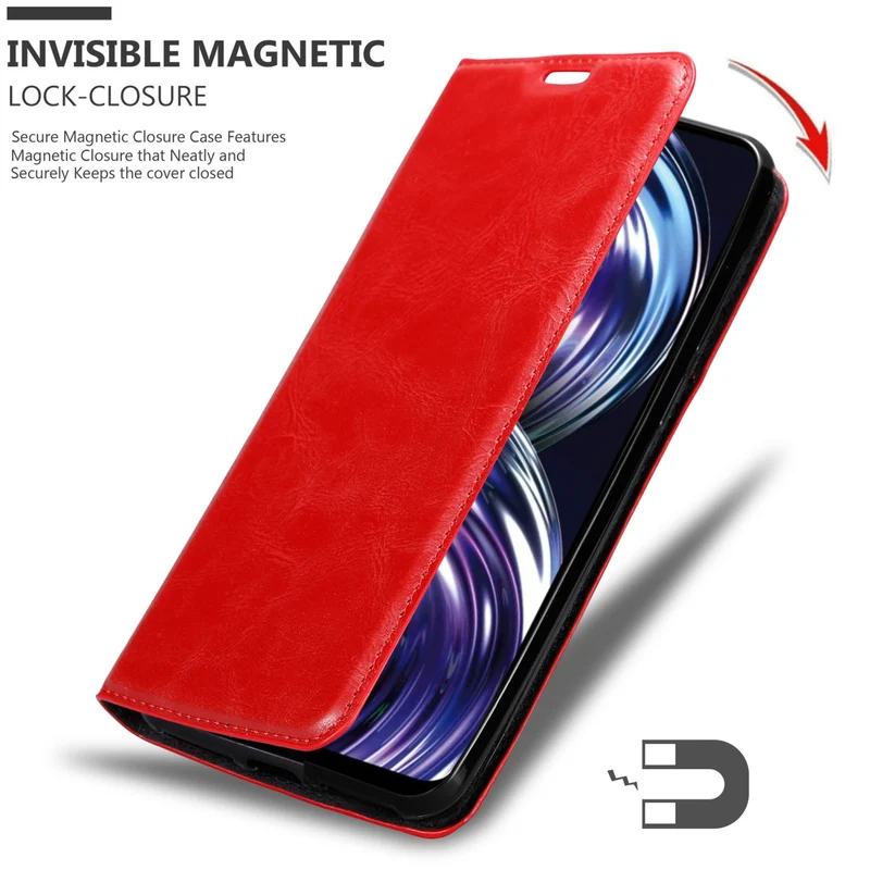 Cadorabo Hülle kompatibel mit Realme 8i / Narzo 50 4G Schutzhülle mit Magnetverschluss, Standfunktion und Kartenfach