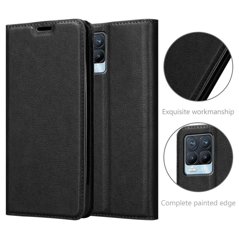 Cadorabo Hülle kompatibel mit Realme 8 4G / 8 PRO Schutzhülle mit Magnetverschluss, Standfunktion und Kartenfach