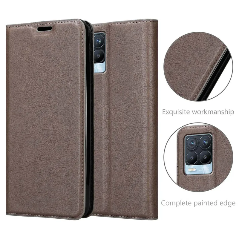 Cadorabo Hülle kompatibel mit Realme 8 4G / 8 PRO Schutzhülle mit Magnetverschluss, Standfunktion und Kartenfach