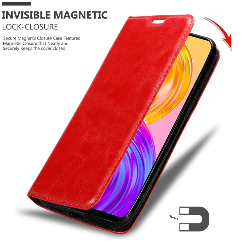 Cadorabo Hülle kompatibel mit Realme 8 4G / 8 PRO Schutzhülle mit Magnetverschluss, Standfunktion und Kartenfach