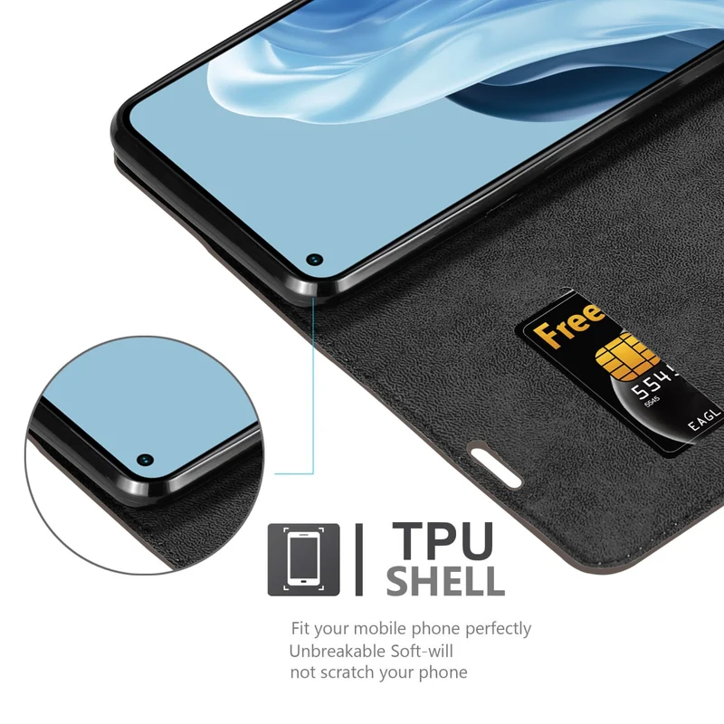 Cadorabo Hülle kompatibel mit Realme 7 5G Schutzhülle mit Magnetverschluss, Standfunktion und Kartenfach
