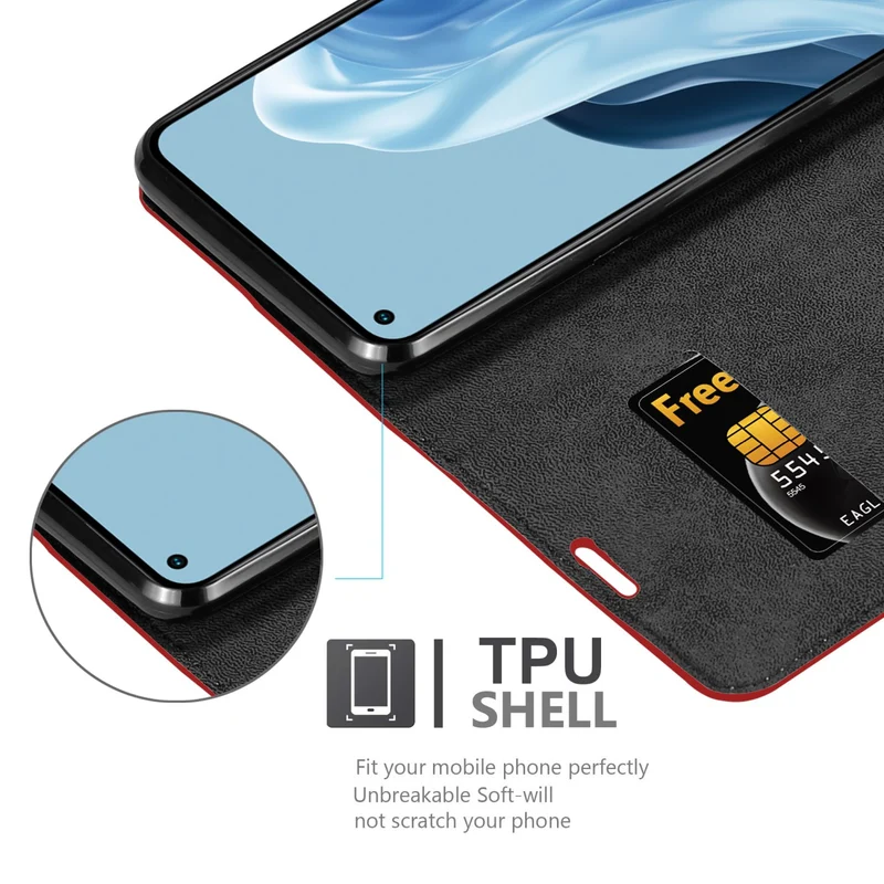Cadorabo Hülle kompatibel mit Realme 7 5G Schutzhülle mit Magnetverschluss, Standfunktion und Kartenfach