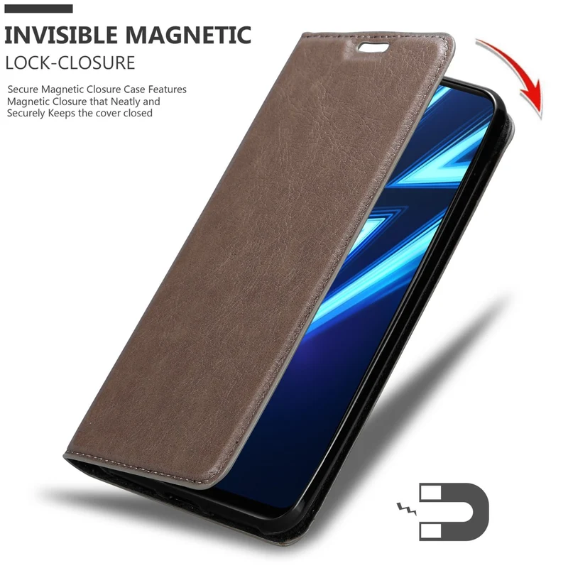 Cadorabo Hülle kompatibel mit Realme 6 PRO Schutzhülle mit Magnetverschluss, Standfunktion und Kartenfach