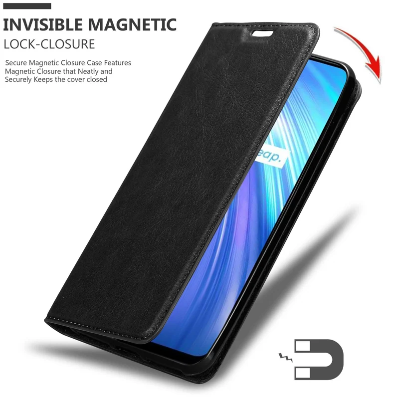Cadorabo Hülle kompatibel mit Realme 6 4G / 6s Schutzhülle mit Magnetverschluss, Standfunktion und Kartenfach