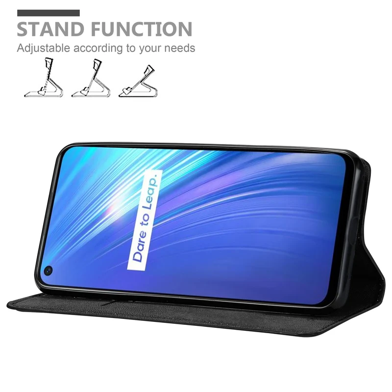 Cadorabo Hülle kompatibel mit Realme 6 4G / 6s Schutzhülle mit Magnetverschluss, Standfunktion und Kartenfach