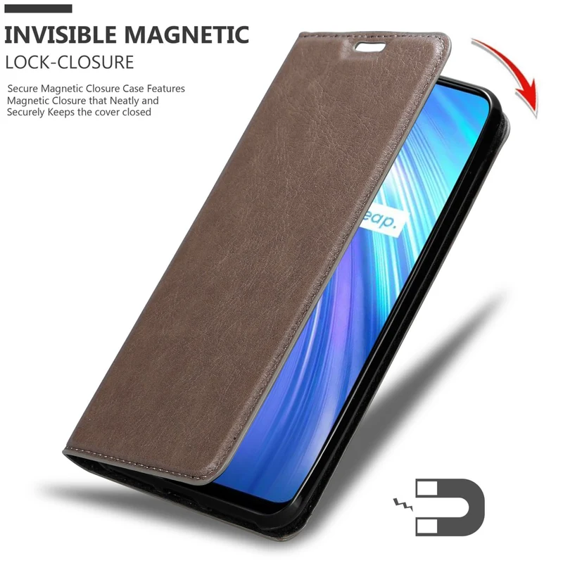Cadorabo Hülle kompatibel mit Realme 6 4G / 6s Schutzhülle mit Magnetverschluss, Standfunktion und Kartenfach