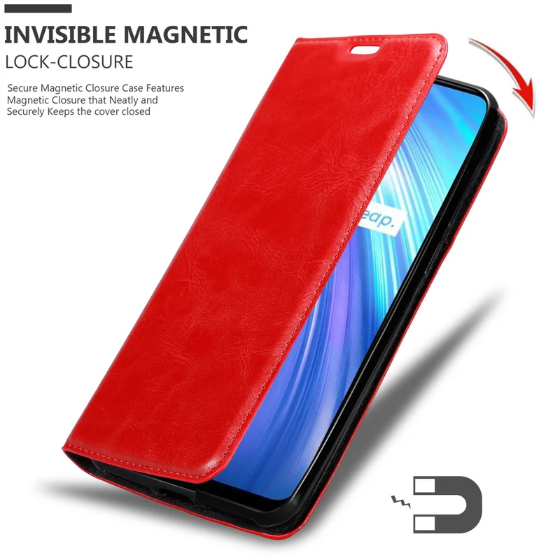 Cadorabo Hülle kompatibel mit Realme 6 4G / 6s Schutzhülle mit Magnetverschluss, Standfunktion und Kartenfach