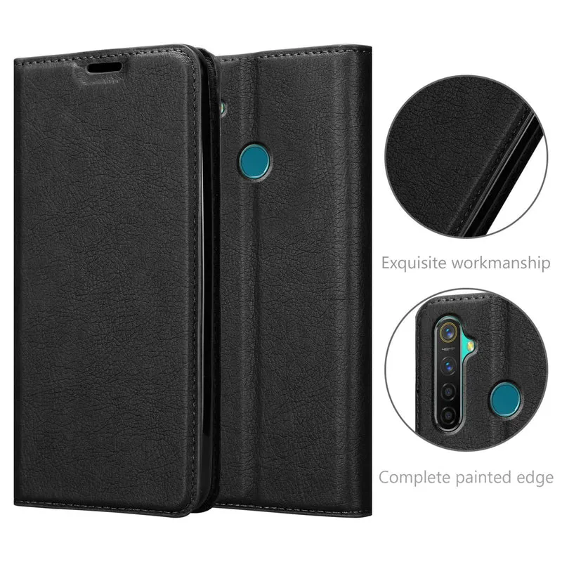 Cadorabo Hülle kompatibel mit Realme 5 PRO / Realme Q Schutzhülle mit Magnetverschluss, Standfunktion und Kartenfach