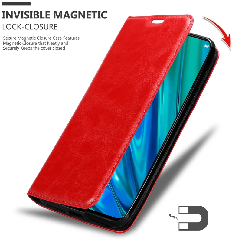 Cadorabo Hülle kompatibel mit Realme 5 PRO / Realme Q Schutzhülle mit Magnetverschluss, Standfunktion und Kartenfach