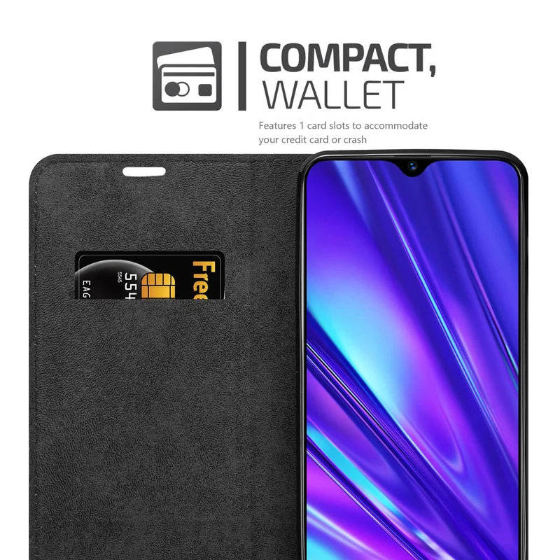 Cadorabo Hülle kompatibel mit Realme 5 / 5i / 6i / C3 Schutzhülle mit Magnetverschluss, Standfunktion und Kartenfach
