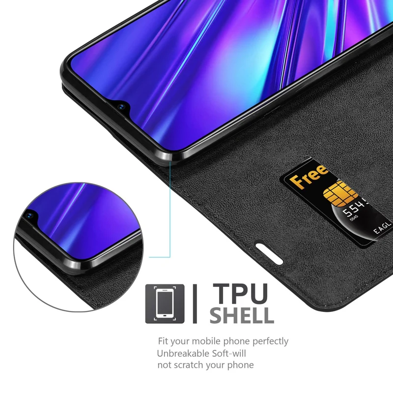 Cadorabo Hülle kompatibel mit Realme 5 / 5i / 6i / C3 Schutzhülle mit Magnetverschluss, Standfunktion und Kartenfach