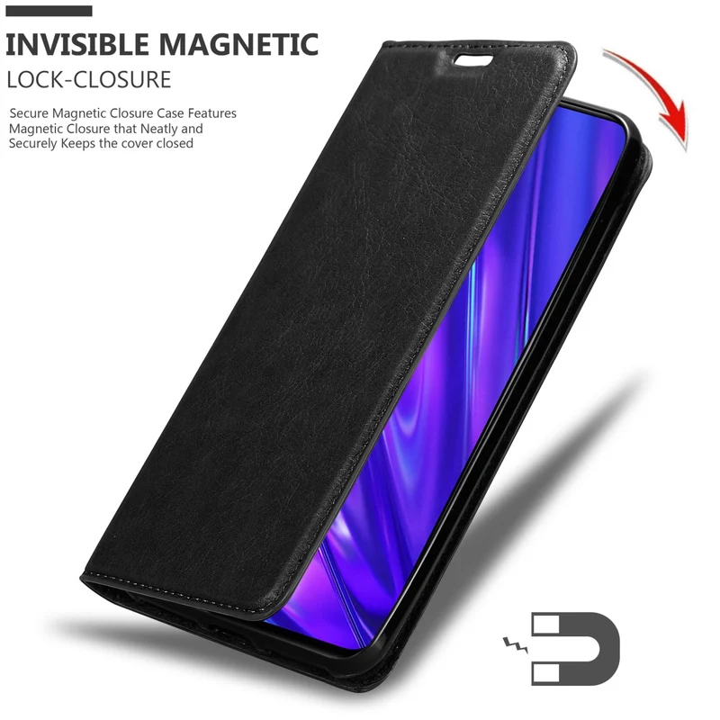 Cadorabo Hülle kompatibel mit Realme 5 / 5i / 6i / C3 Schutzhülle mit Magnetverschluss, Standfunktion und Kartenfach