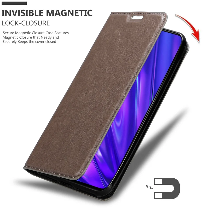 Cadorabo Hülle kompatibel mit Realme 5 / 5i / 6i / C3 Schutzhülle mit Magnetverschluss, Standfunktion und Kartenfach
