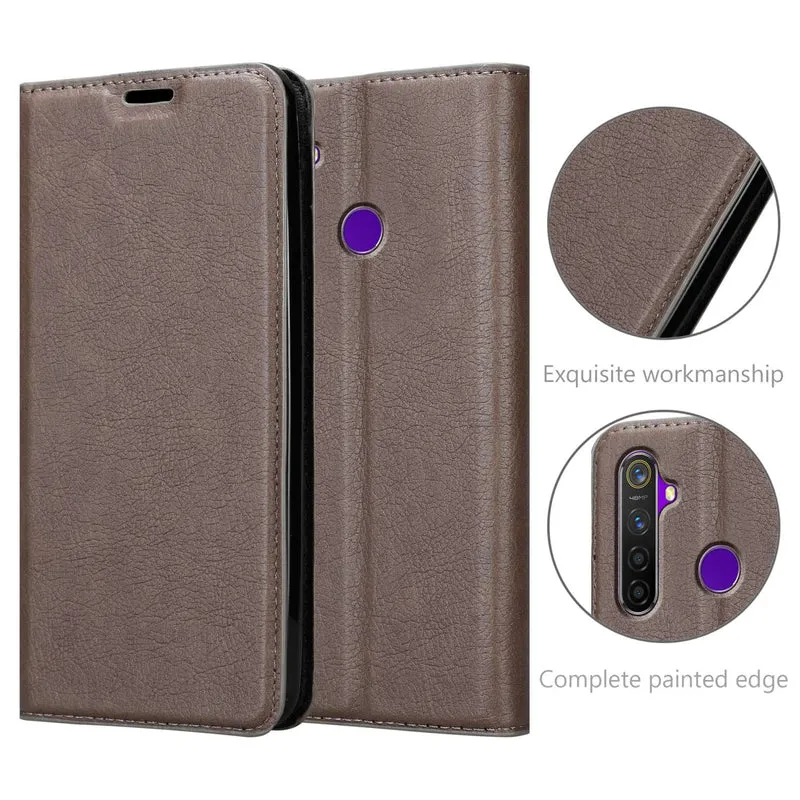 Cadorabo Hülle kompatibel mit Realme 5 / 5i / 6i / C3 Schutzhülle mit Magnetverschluss, Standfunktion und Kartenfach