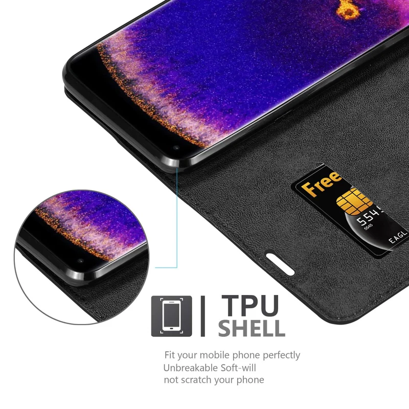 Cadorabo Hülle kompatibel mit Oppo FIND X5 PRO Schutzhülle mit Magnetverschluss, Standfunktion und Kartenfach