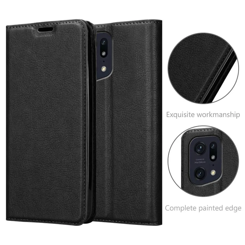 Cadorabo Hülle kompatibel mit Oppo FIND X5 PRO Schutzhülle mit Magnetverschluss, Standfunktion und Kartenfach