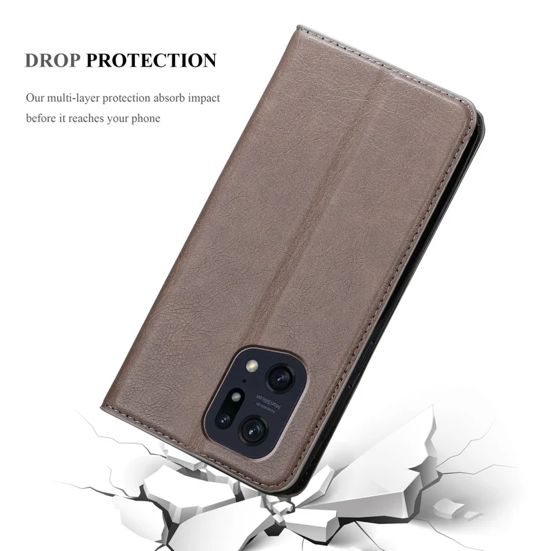 Cadorabo Hülle kompatibel mit Oppo FIND X5 PRO Schutzhülle mit Magnetverschluss, Standfunktion und Kartenfach
