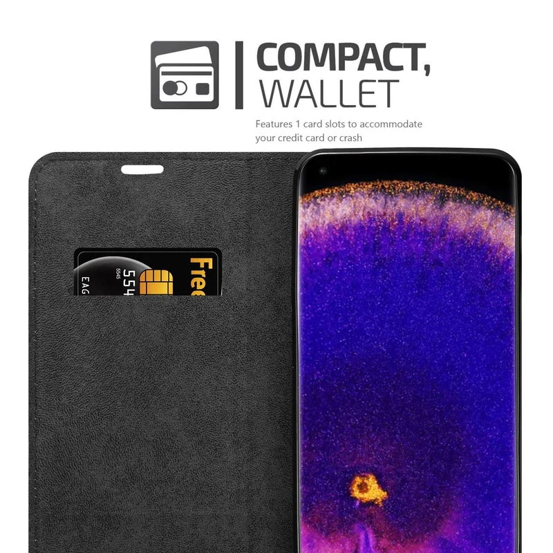 Cadorabo Hülle kompatibel mit Oppo FIND X5 PRO Schutzhülle mit Magnetverschluss, Standfunktion und Kartenfach