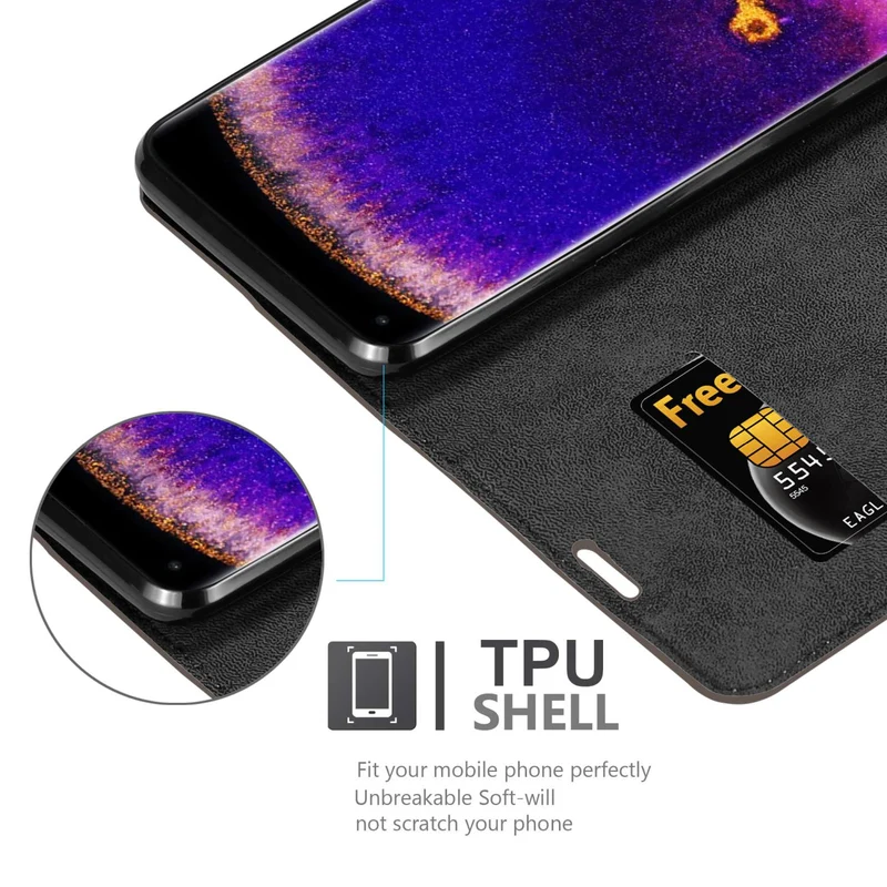 Cadorabo Hülle kompatibel mit Oppo FIND X5 PRO Schutzhülle mit Magnetverschluss, Standfunktion und Kartenfach
