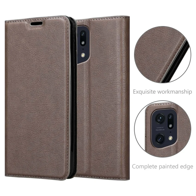Cadorabo Hülle kompatibel mit Oppo FIND X5 PRO Schutzhülle mit Magnetverschluss, Standfunktion und Kartenfach
