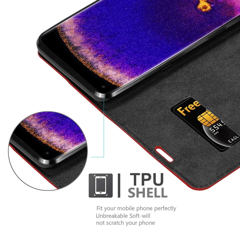 Cadorabo Hülle kompatibel mit Oppo FIND X5 PRO Schutzhülle mit Magnetverschluss, Standfunktion und Kartenfach