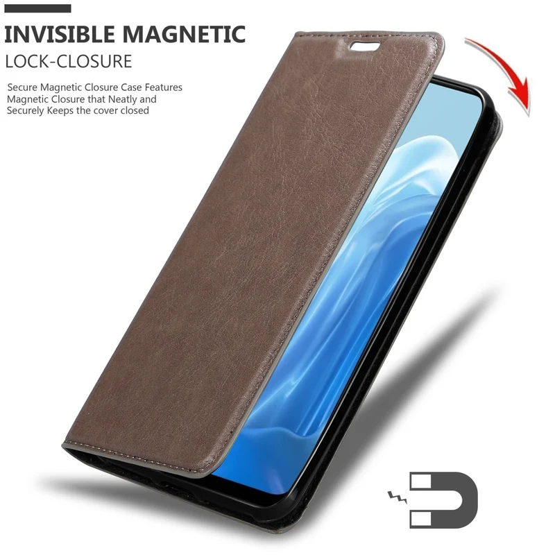 Cadorabo Hülle kompatibel mit Oppo FIND X5 LITE / Reno7 5G Schutzhülle mit Magnetverschluss, Standfunktion und Kartenfach