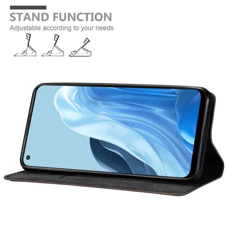 Cadorabo Hülle kompatibel mit Oppo FIND X5 LITE / Reno7 5G Schutzhülle mit Magnetverschluss, Standfunktion und Kartenfach