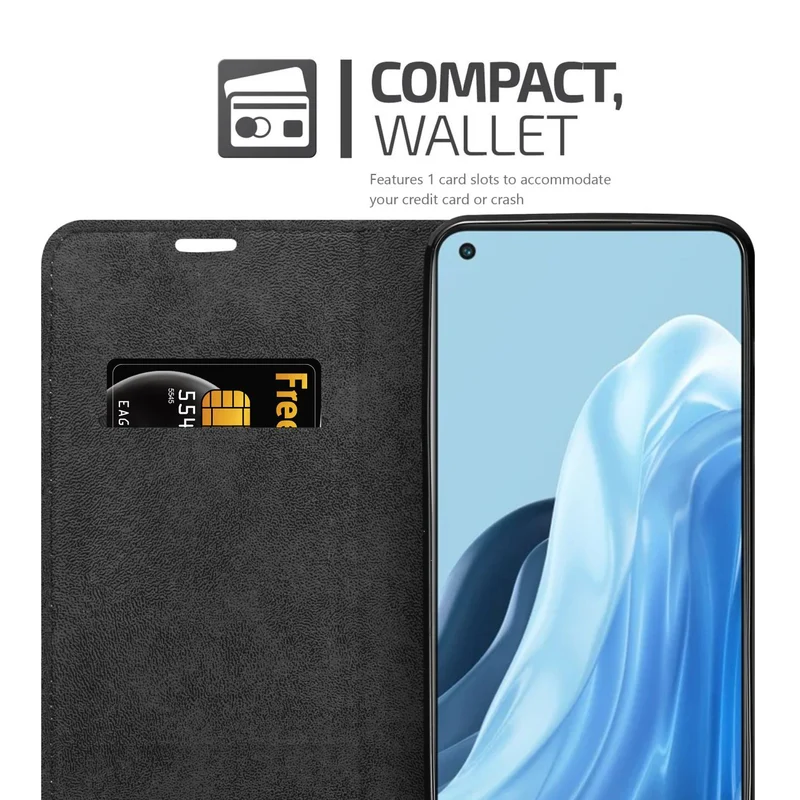 Cadorabo Hülle kompatibel mit Oppo FIND X5 LITE / Reno7 5G Schutzhülle mit Magnetverschluss, Standfunktion und Kartenfach