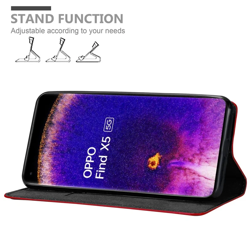 Cadorabo Hülle kompatibel mit Oppo FIND X5 Schutzhülle mit Magnetverschluss, Standfunktion und Kartenfach