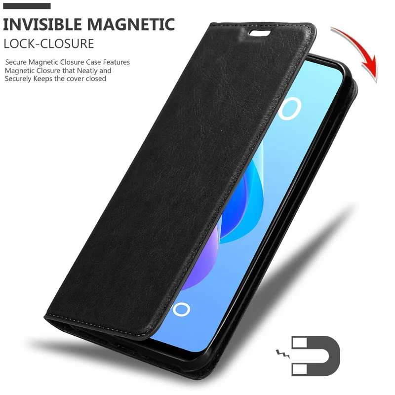 Cadorabo Hülle kompatibel mit Oppo A36 / A76 / A96 4G / K10 4G / Realme 9i Schutzhülle mit Magnetverschluss, Standfunktion und Kartenfach