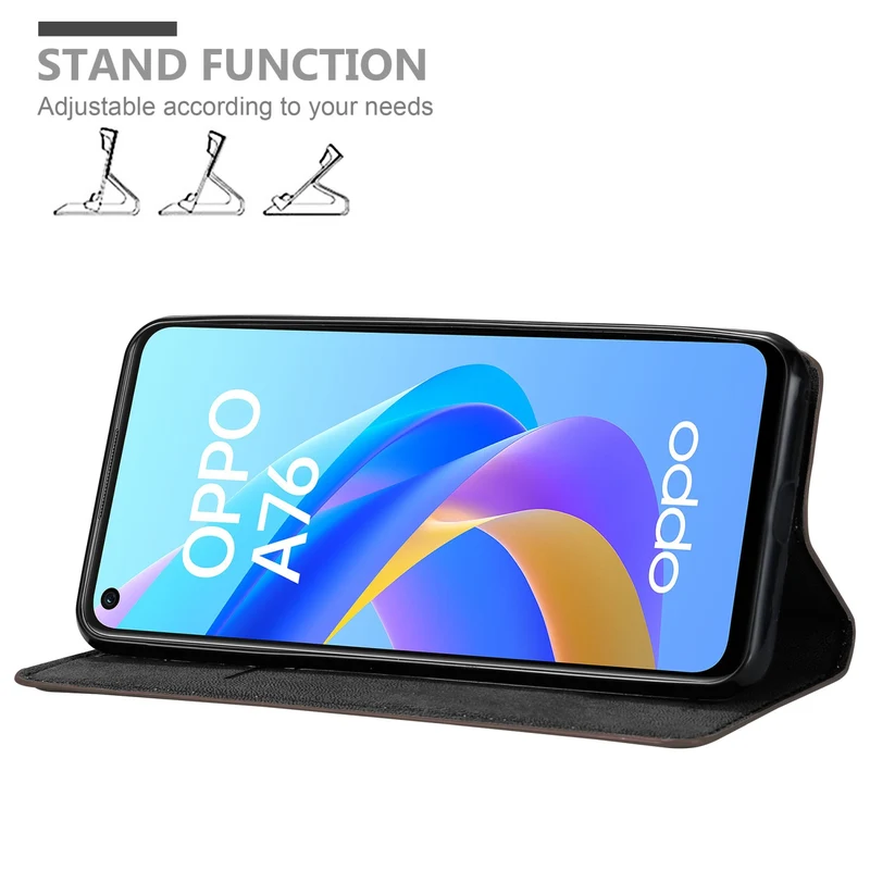 Cadorabo Hülle kompatibel mit Oppo A36 / A76 / A96 4G / K10 4G / Realme 9i Schutzhülle mit Magnetverschluss, Standfunktion und Kartenfach