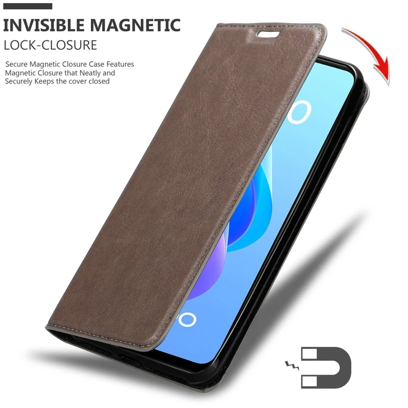 Cadorabo Hülle kompatibel mit Oppo A36 / A76 / A96 4G / K10 4G / Realme 9i Schutzhülle mit Magnetverschluss, Standfunktion und Kartenfach