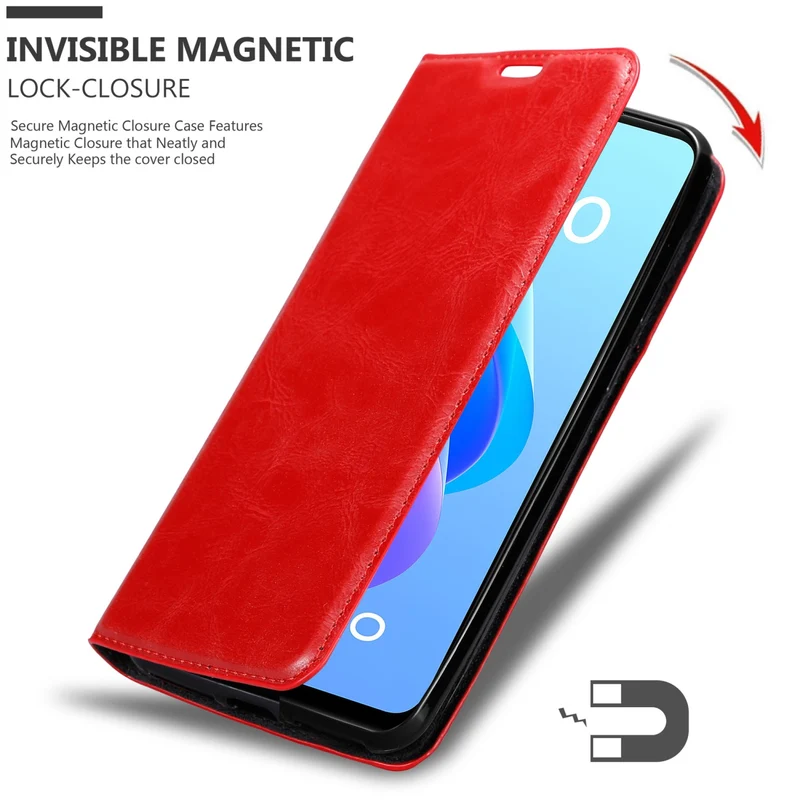 Cadorabo Hülle kompatibel mit Oppo A36 / A76 / A96 4G / K10 4G / Realme 9i Schutzhülle mit Magnetverschluss, Standfunktion und Kartenfach