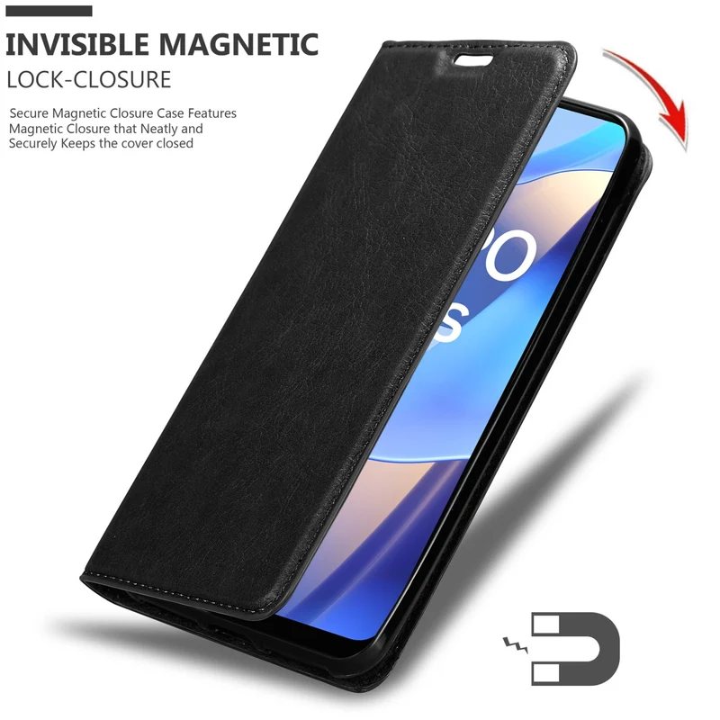 Cadorabo Hülle kompatibel mit Oppo A16s / A54s Schutzhülle mit Magnetverschluss, Standfunktion und Kartenfach