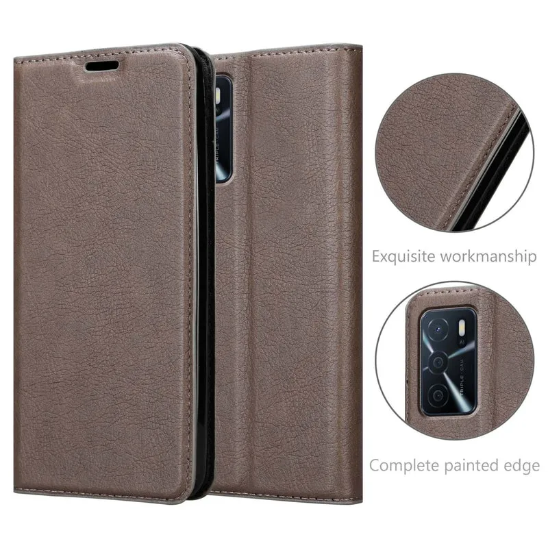 Cadorabo Hülle kompatibel mit Oppo A16s / A54s Schutzhülle mit Magnetverschluss, Standfunktion und Kartenfach