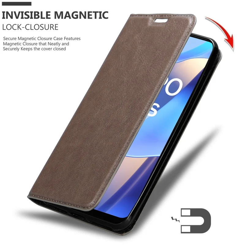 Cadorabo Hülle kompatibel mit Oppo A16s / A54s Schutzhülle mit Magnetverschluss, Standfunktion und Kartenfach