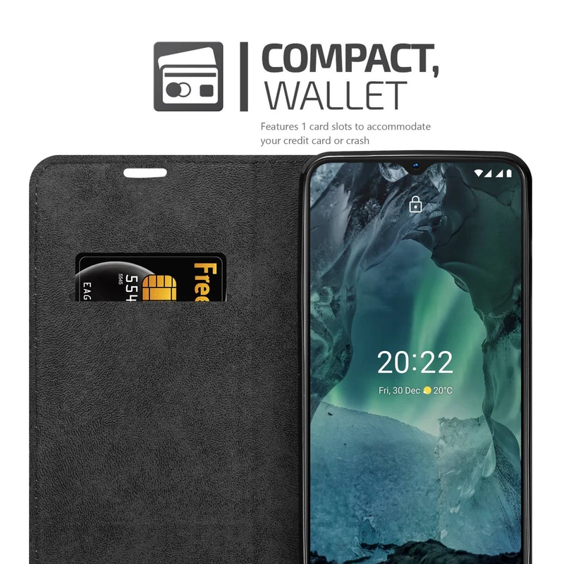 Cadorabo Hülle kompatibel mit Nokia G11 / G21 Schutzhülle mit Magnetverschluss, Standfunktion und Kartenfach
